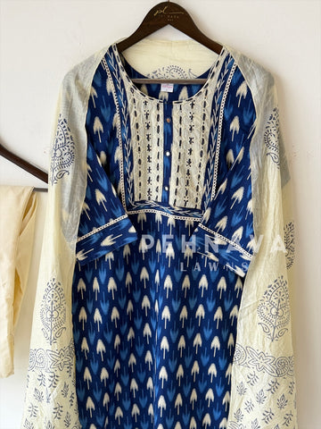 Cotton Printed Three Piece Suit-158