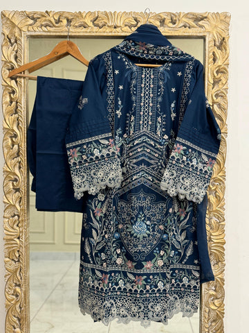 Pure Lawn Embroidery Suit-D4