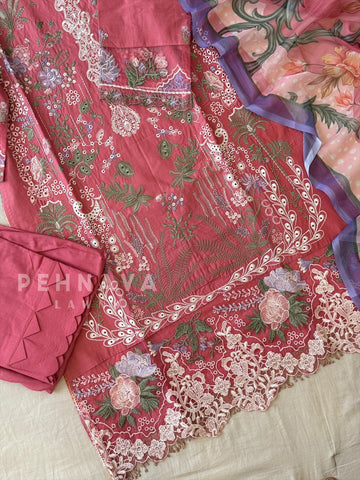 Floral Embroidered Suit Set-1666