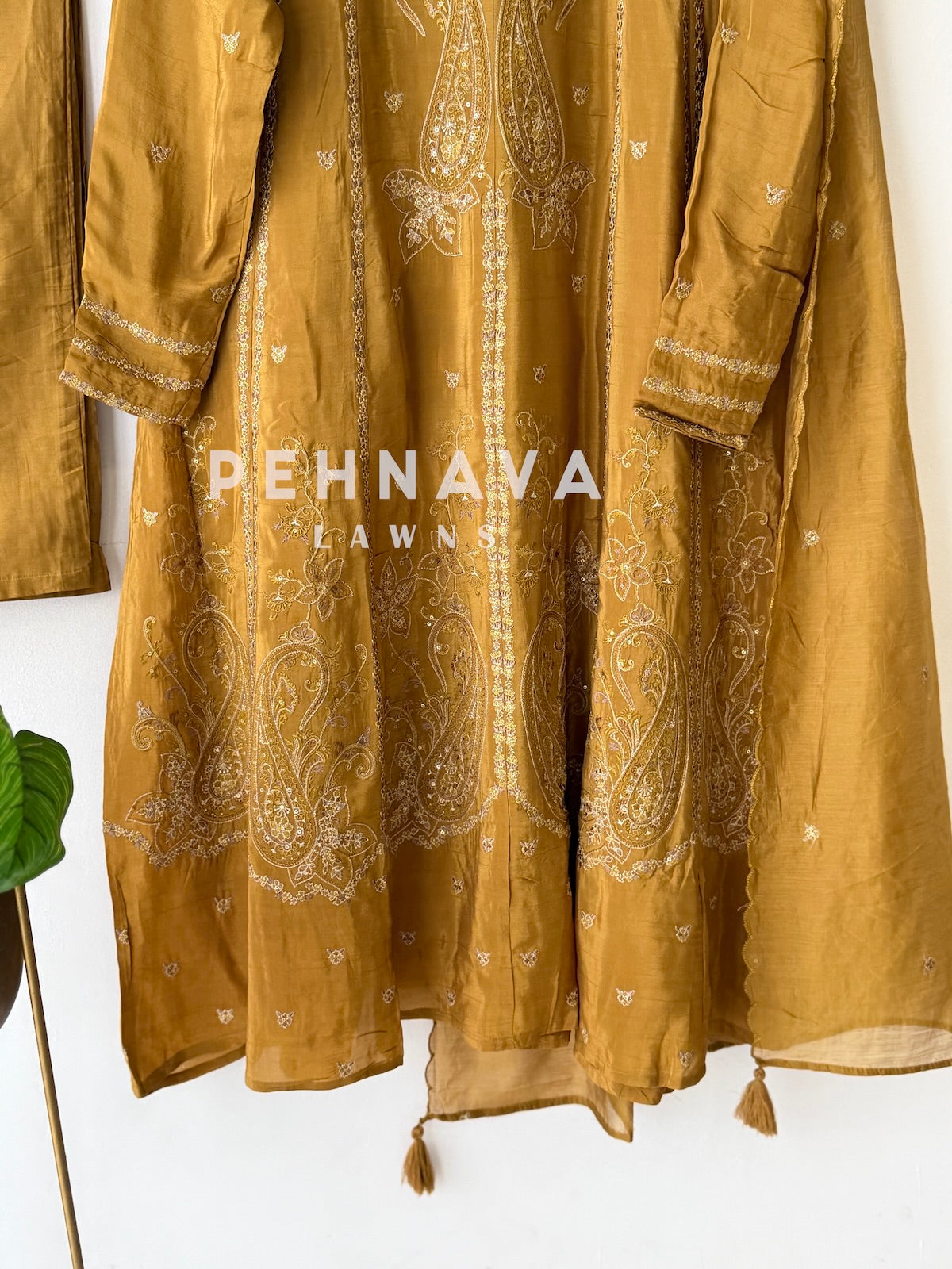 Paisley Embroidered Three Piece Set