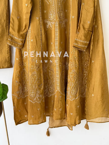 Paisley Embroidered Three Piece Set