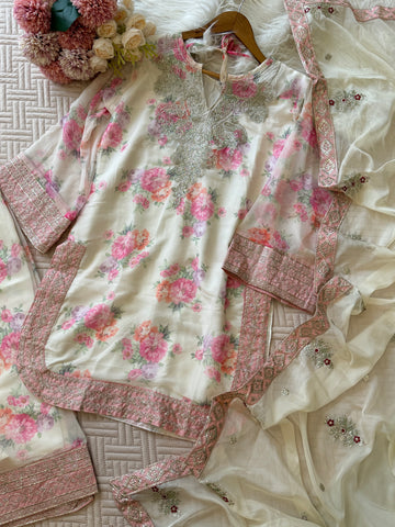 Graceful Bloom – Party Wear Chiffon Georgette Suit Set