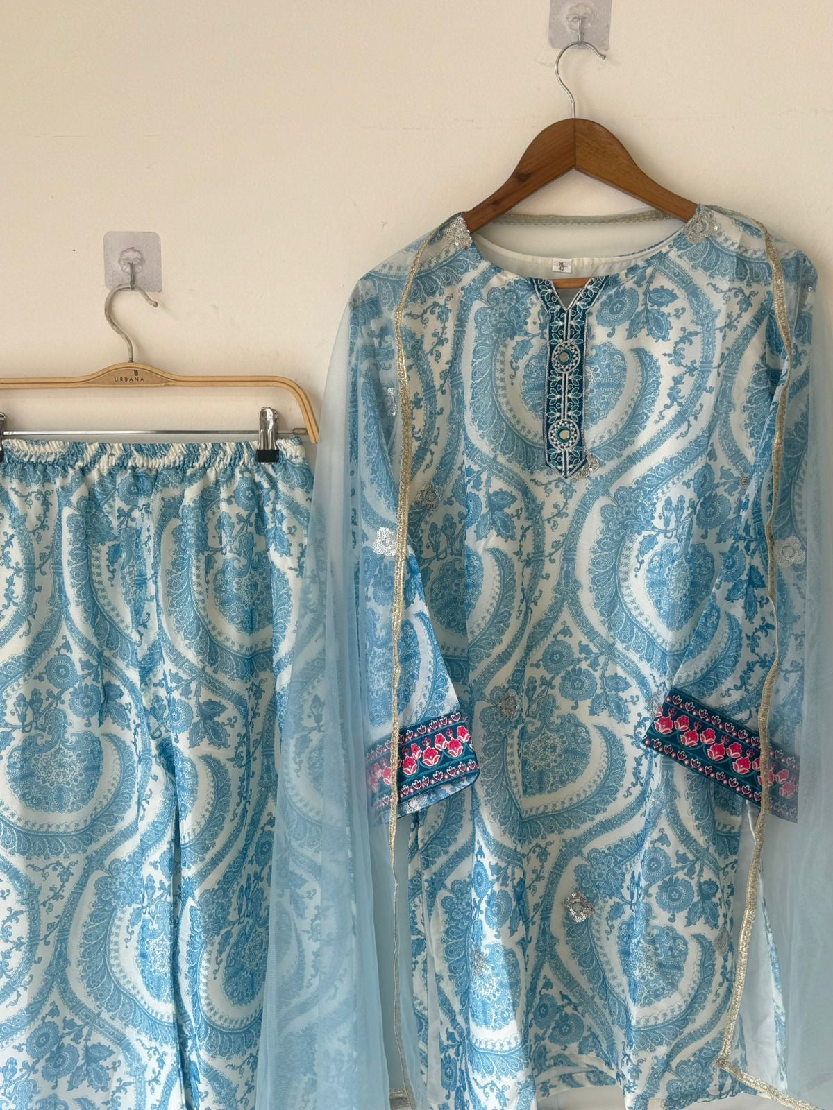 Blue&White Farshi Salwar Set
