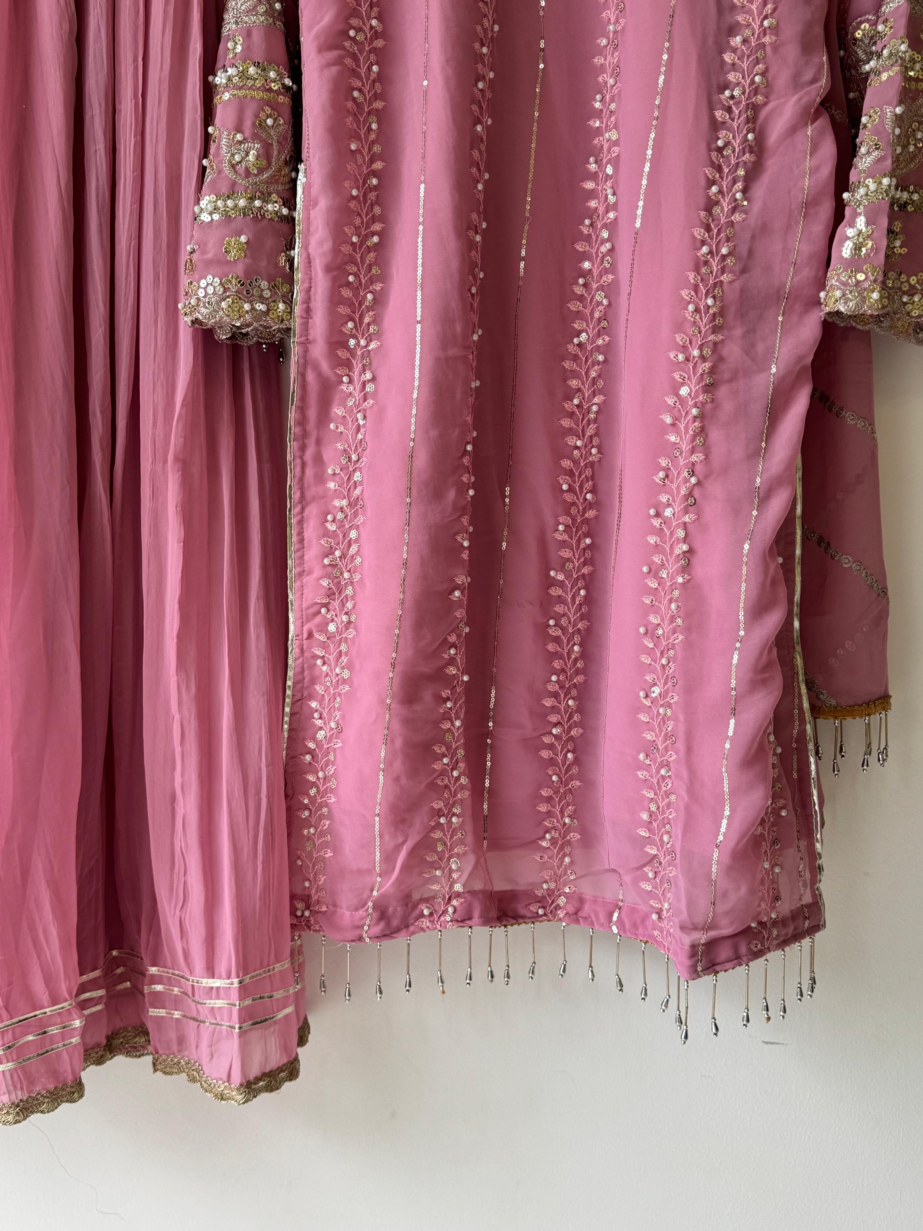 Pink Party wear Sharara Suit