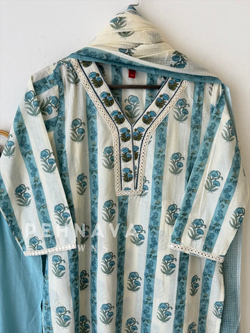 Floral Pattern Cotton Suit-4005/11082