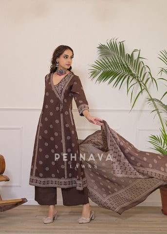 Floral Printed Suit Set-4971 - Pehnava Lawns