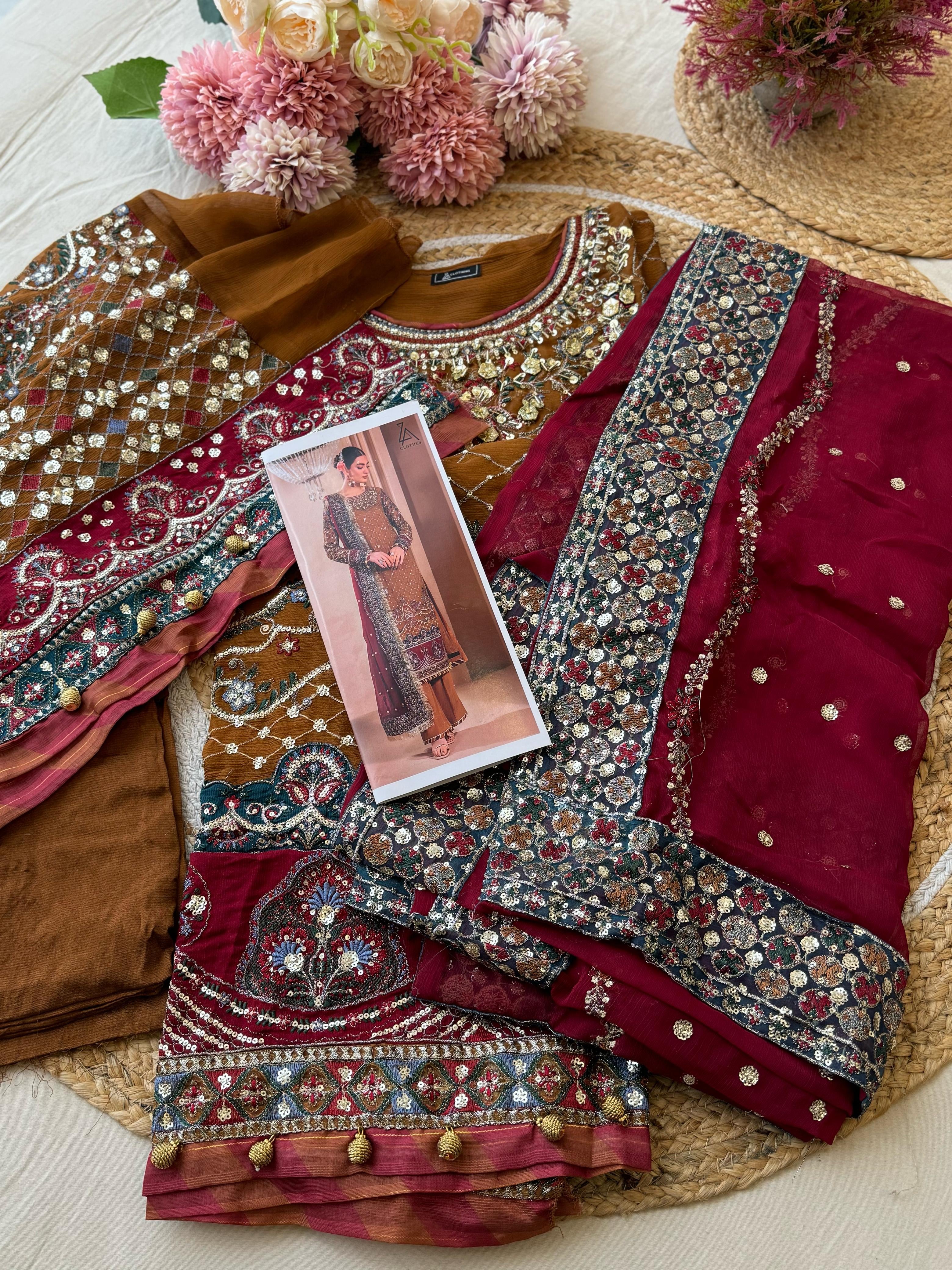 Semistitched Pure Chiffon Suit-4
