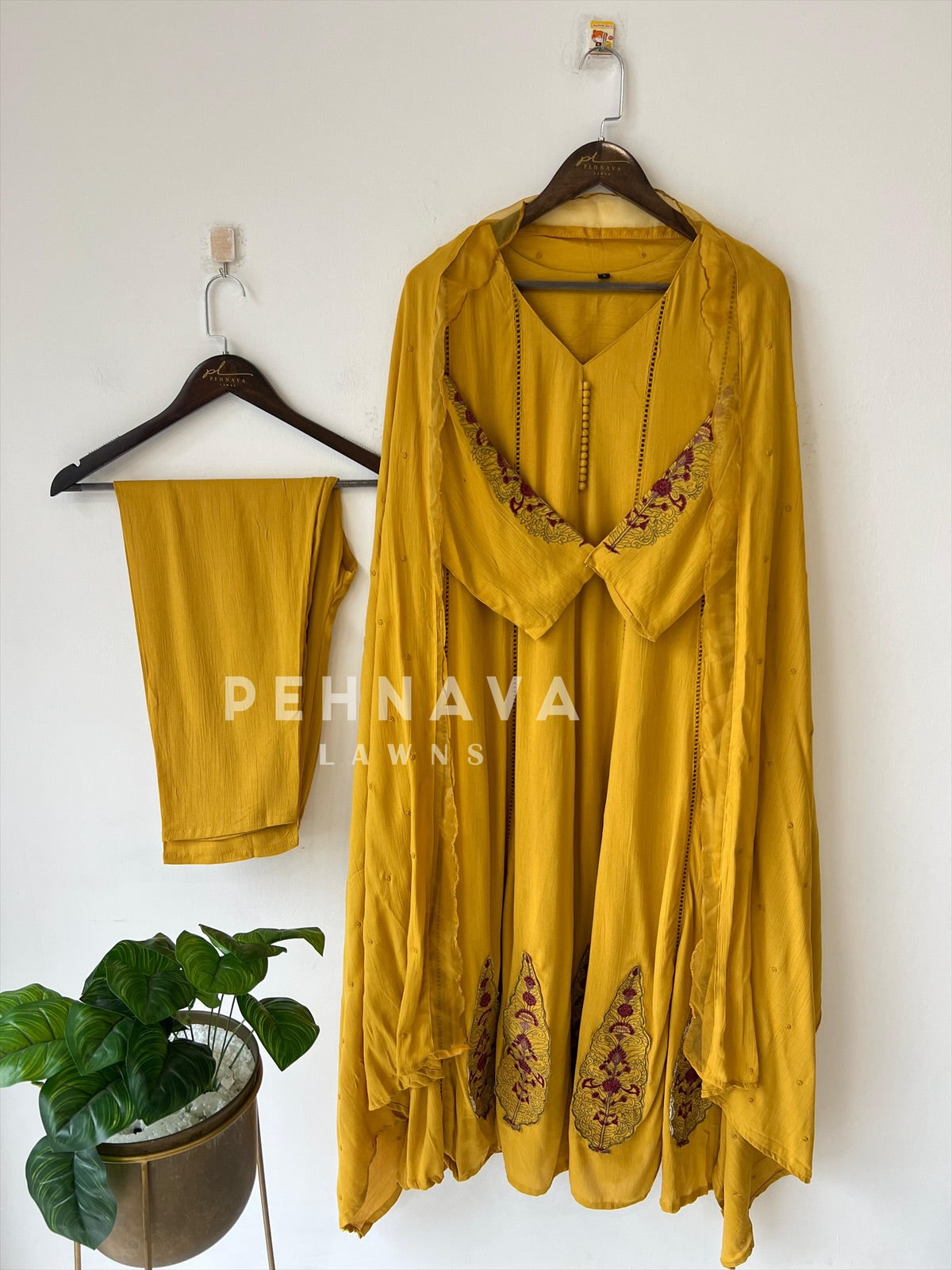 Crinkled Rayon Anarkali-6098