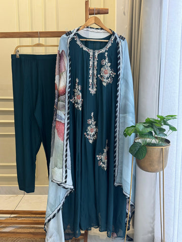 Organza Fully Flaired Anarkali