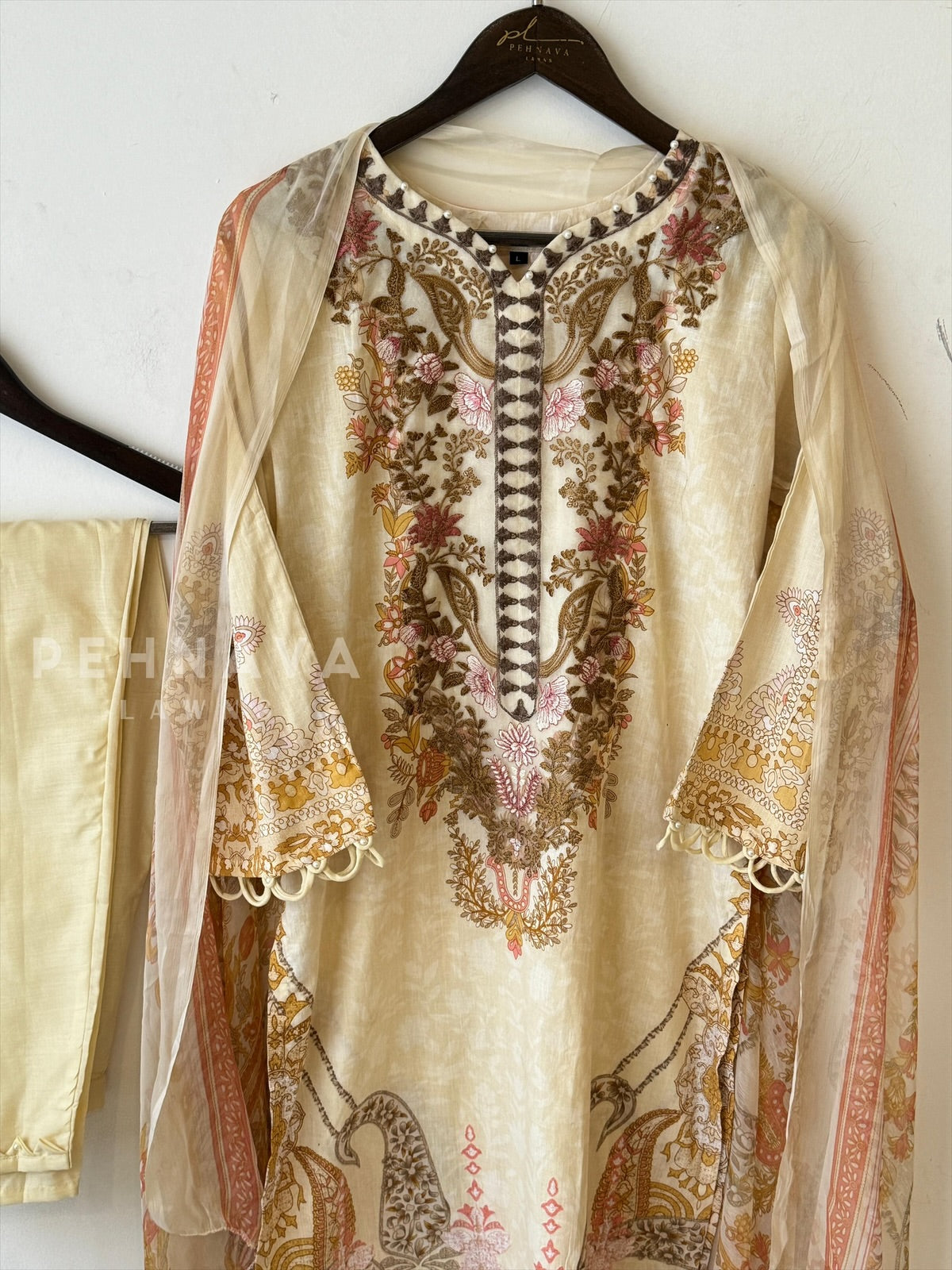 Embroidery Printed Suit Set-1518