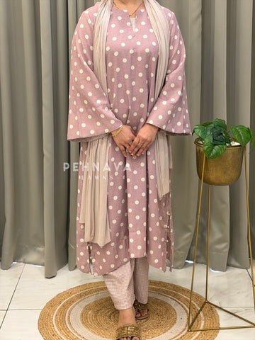 Polka Dot Bell Sleeve Two Piece Set