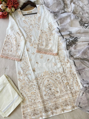 Semi-Stitched Rayon Embroidered Casual Wear-1215 - Pehnava Lawns