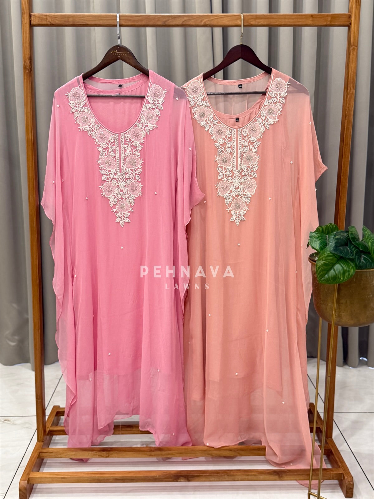 Pearl Embroidered Kaftan Set 2628