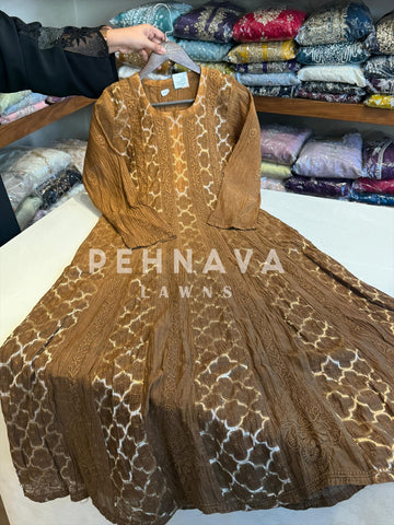Authentic chikankari Anarkali-Kurta