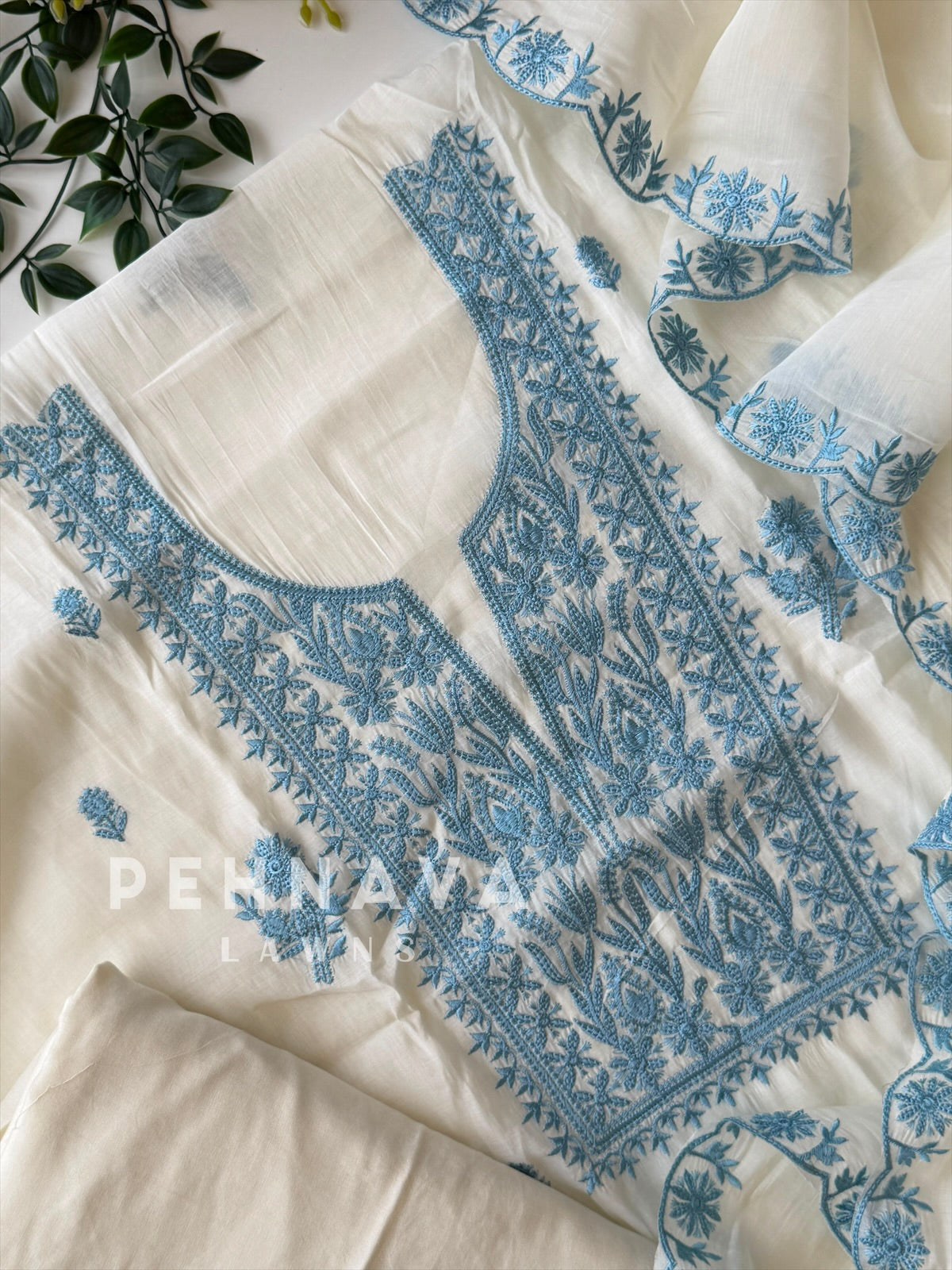 Chanderi Embroidered Unstitched Suit C2530