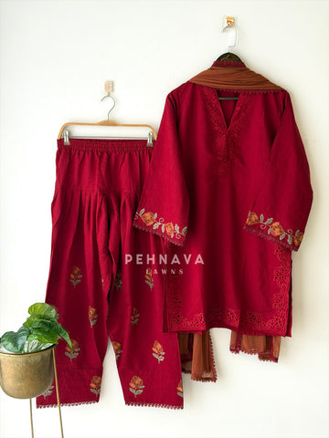 Floral Embroidered Farshi Salwar-LRC311