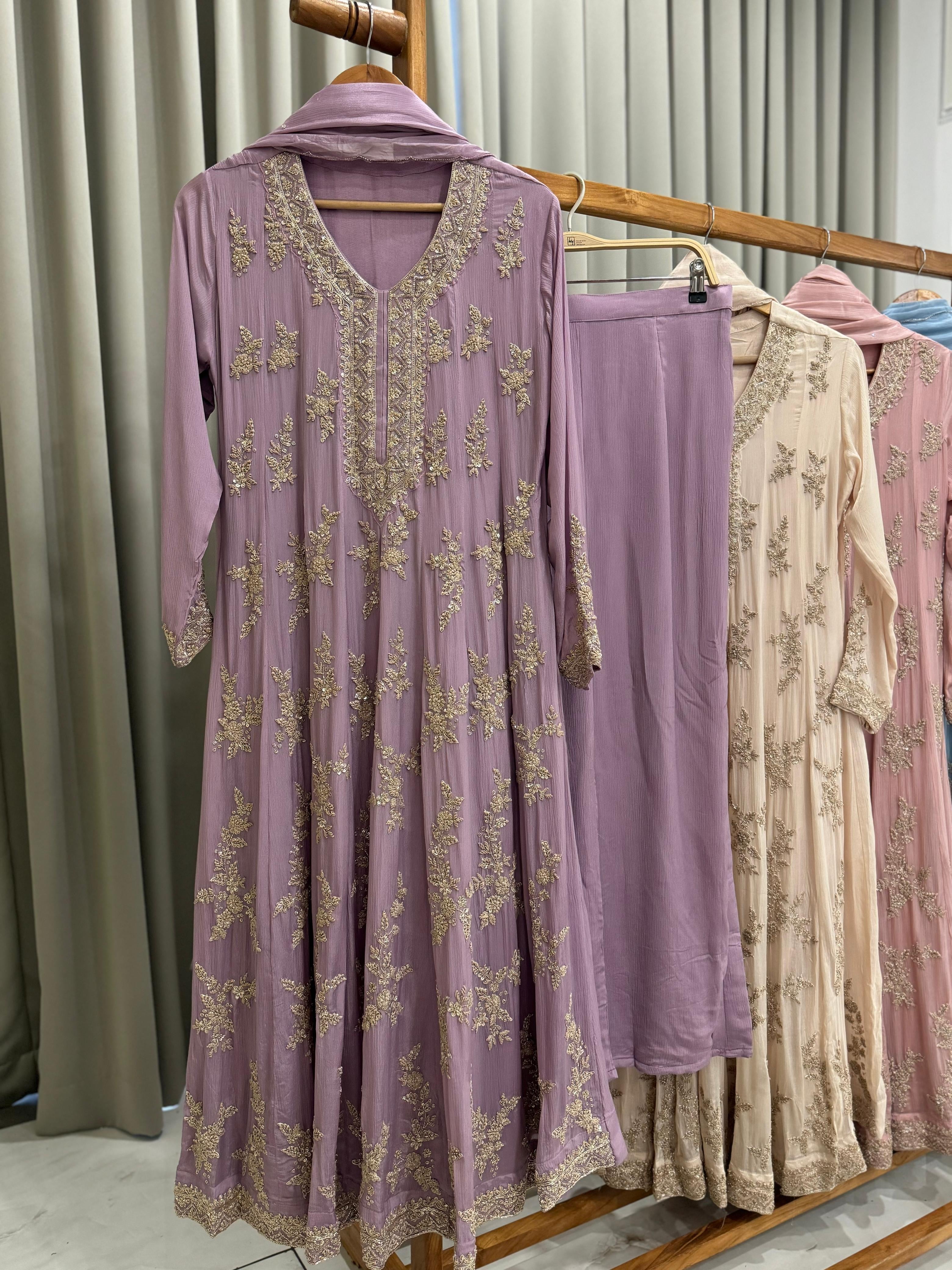 Chinnon Handworked full flaired Anarkali-239