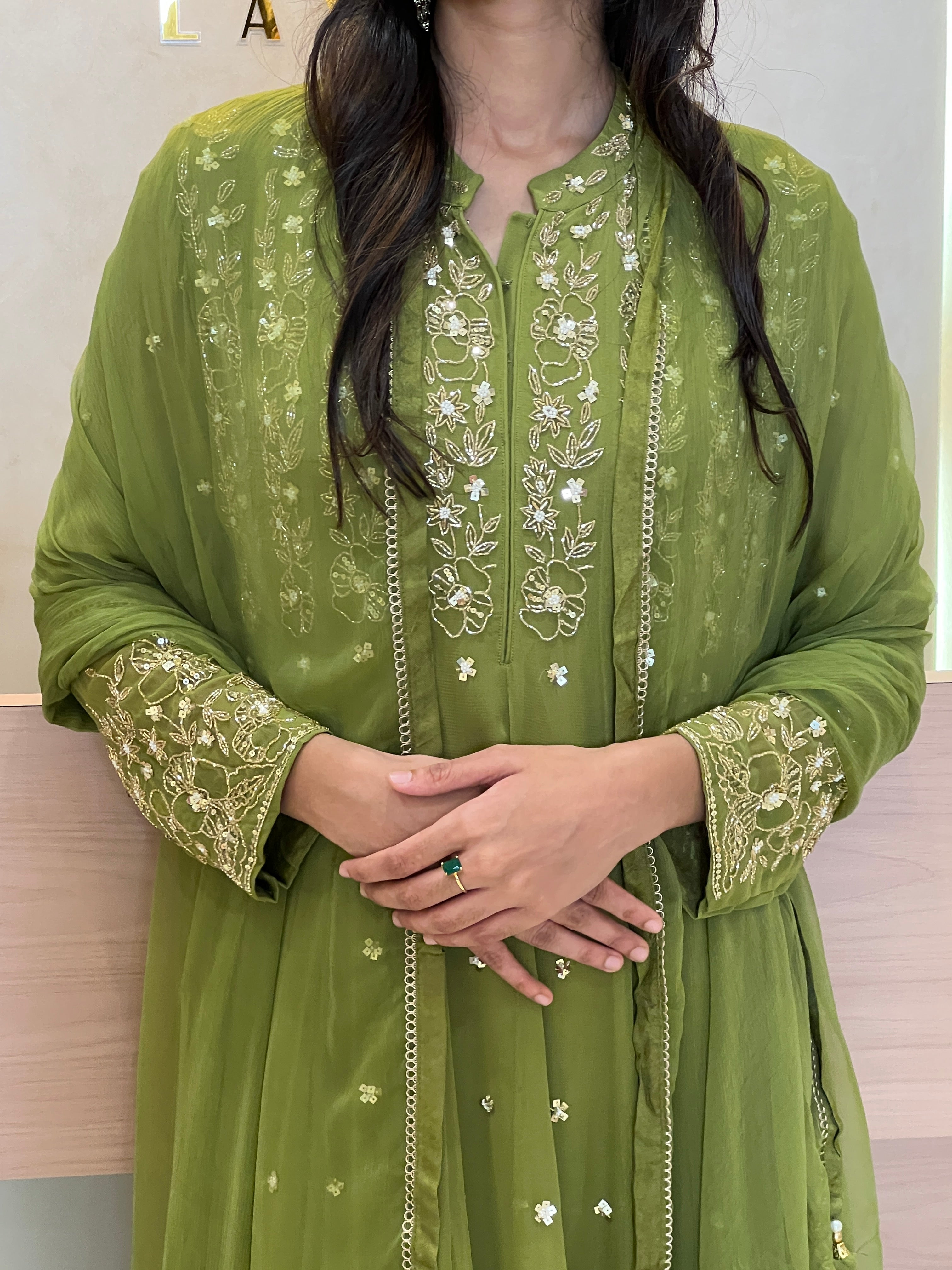 Heavy Handworked Anarkali Suit-6308 - Pehnava Lawns