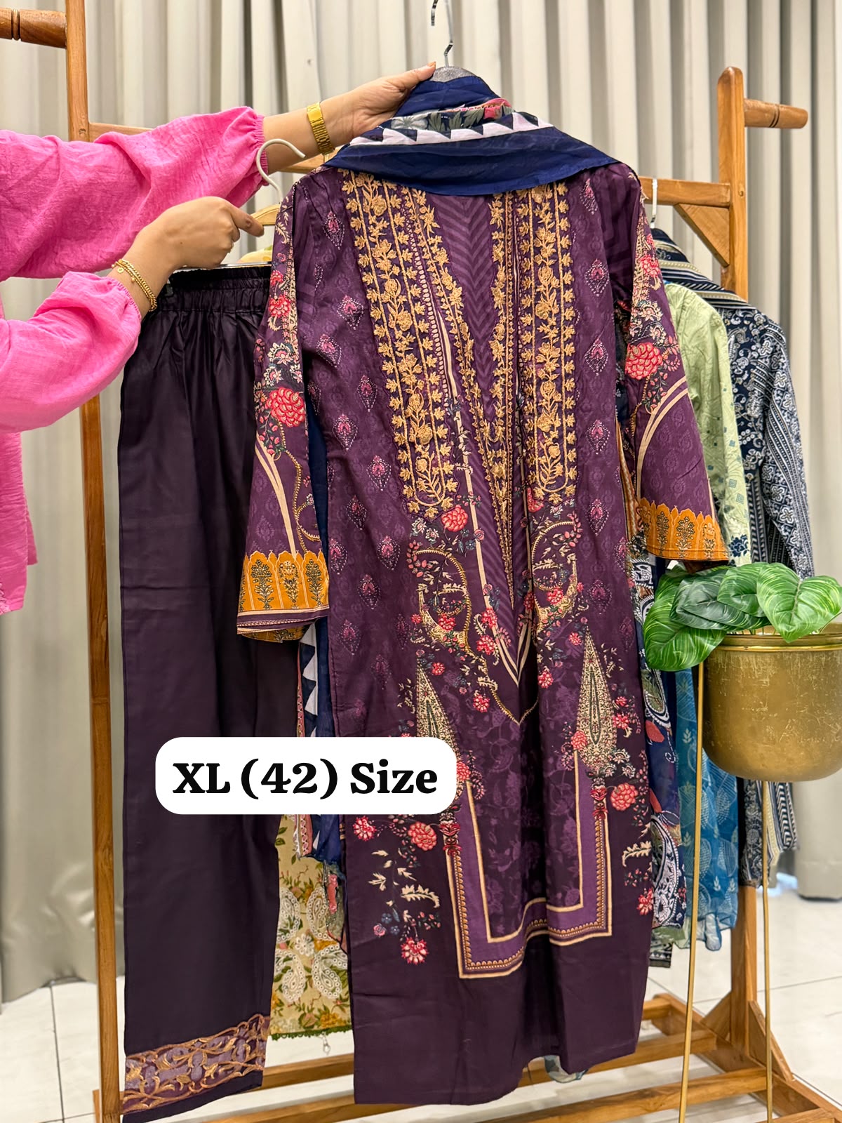 Signature Embroidered Three Piece Set