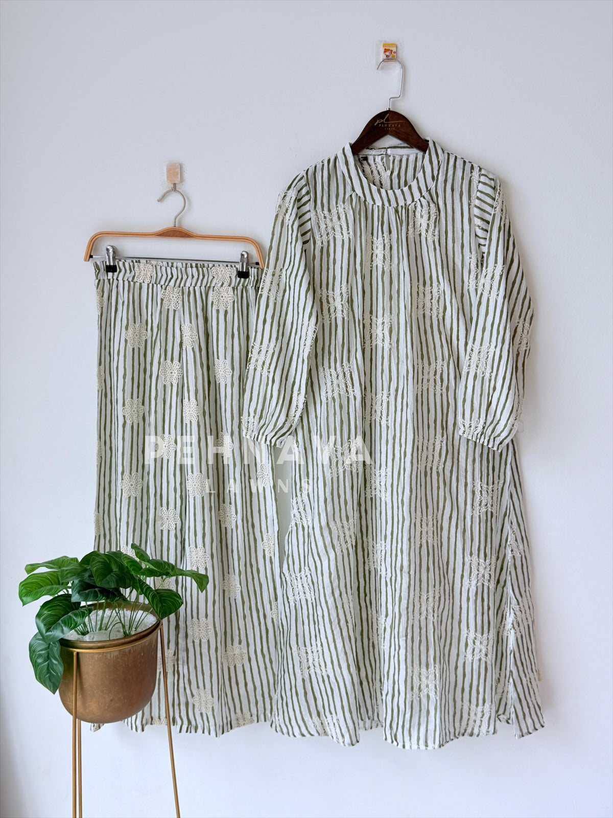 Stripe Embroidered Co-ord Set-4147 - Pehnava Lawns