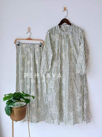 Stripe Embroidered Co-ord Set-4147 - Pehnava Lawns