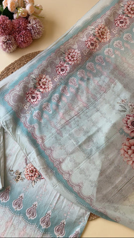 Pure cotton pakistani pattern suit with pure cotton scalloped dupatta