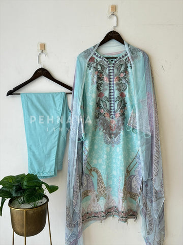 Embroidery Printed Suit Set-1514