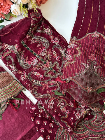 Heavy Embroidery Chiffon Suit
