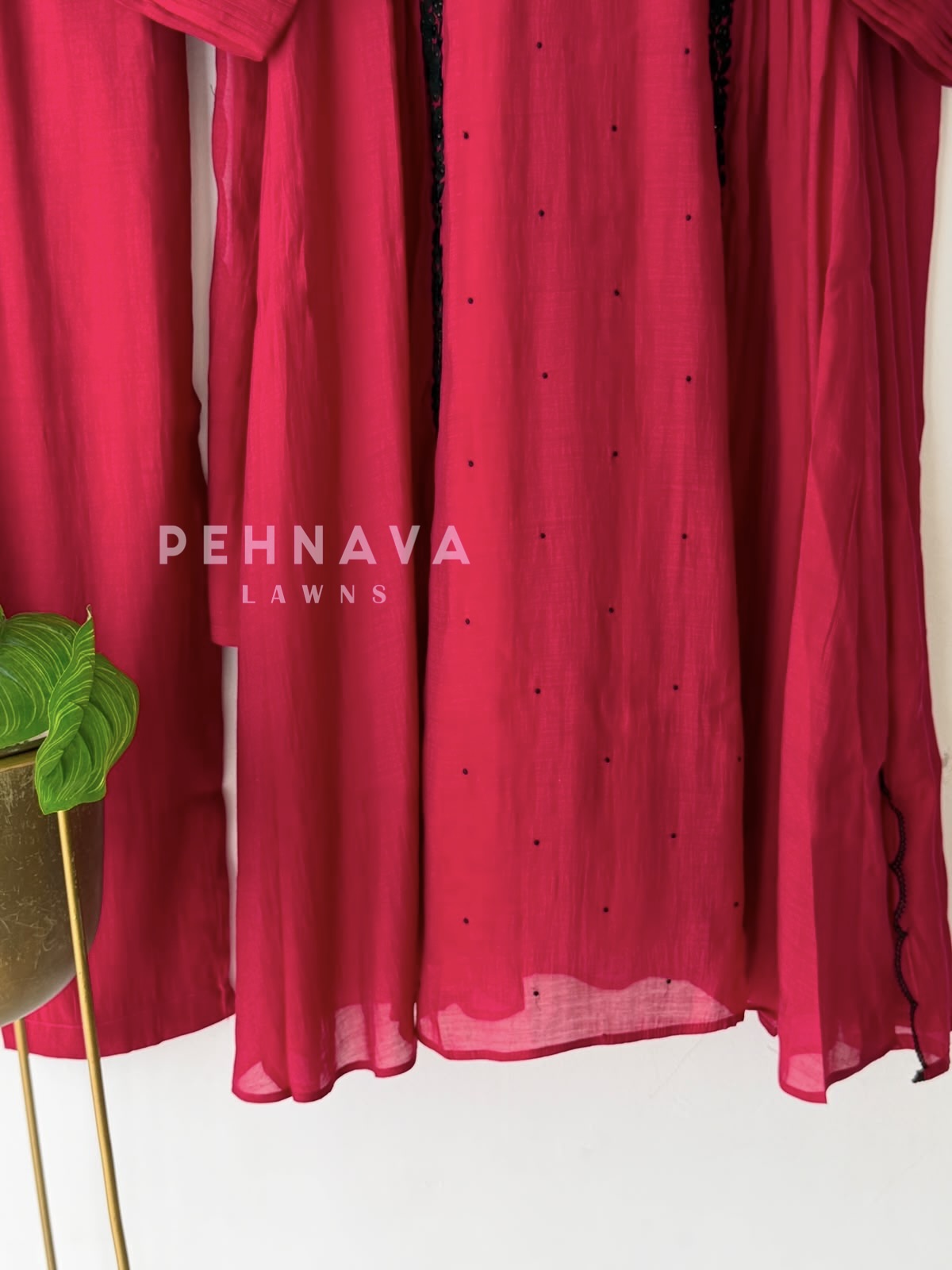 Magenta hand worked Three Piece Suit 1677