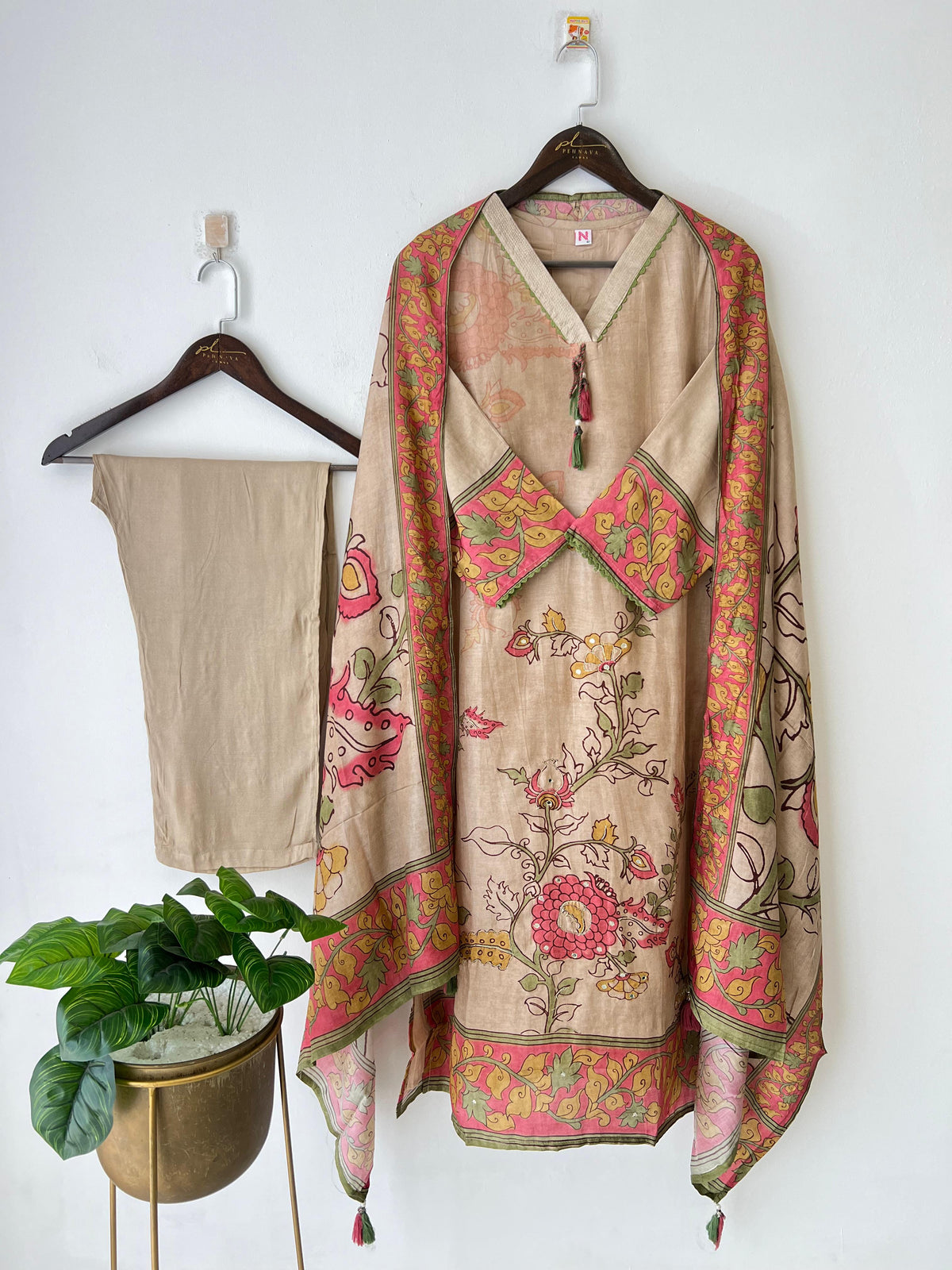 Pure Muslin Digital printed Suit with handwork detailingss