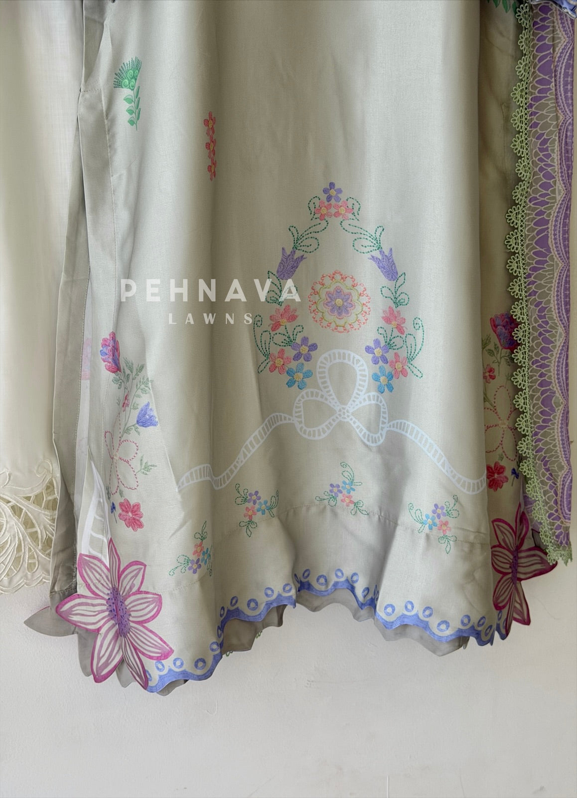 Scalloped Hem Floral Printed Suit Set J16161