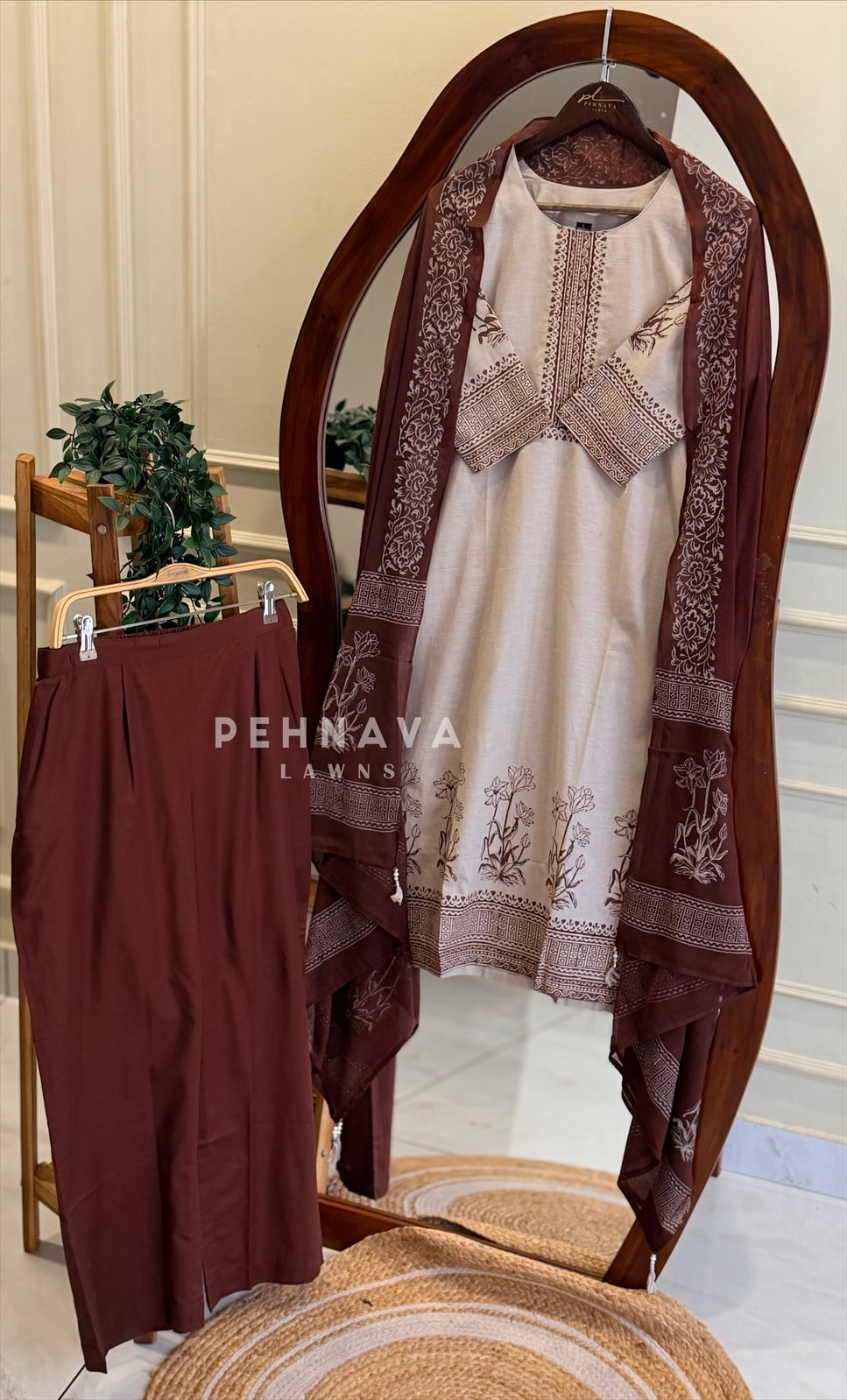 Floral Printed Cotton Suit Set 12611