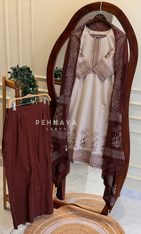 Floral Printed Cotton Suit Set 12611
