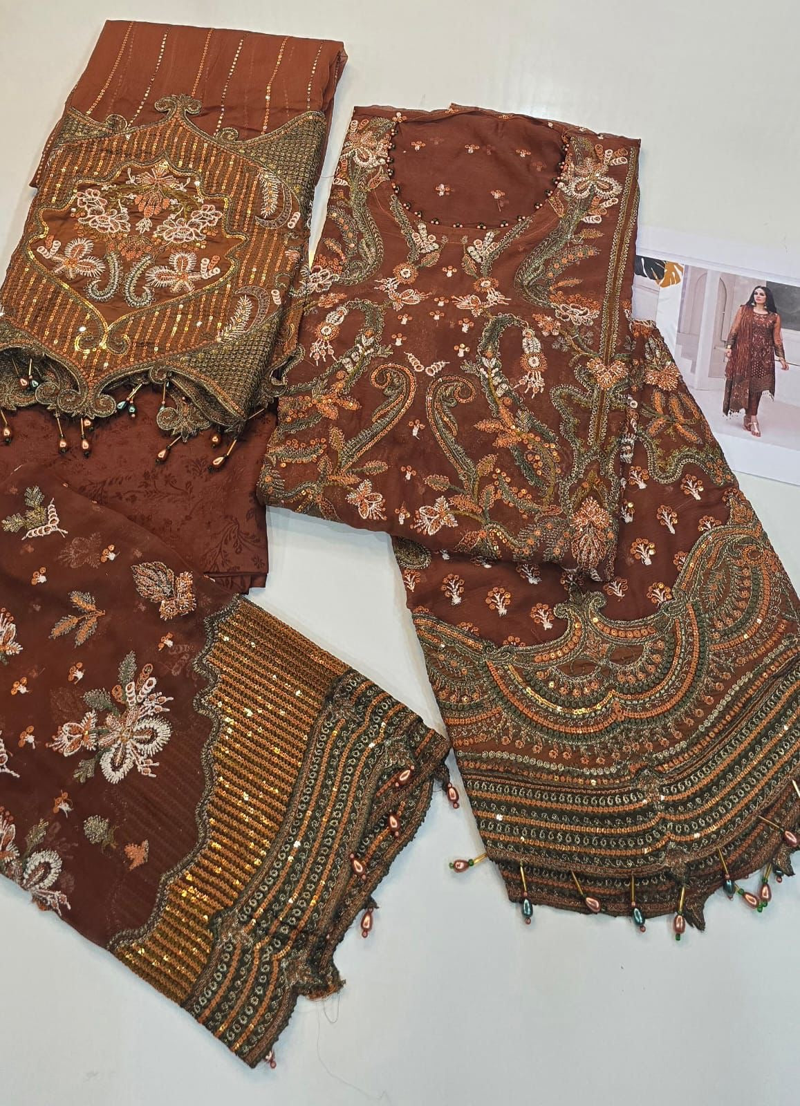 Luxury Chiffon semi stitched suit-RBN-6793