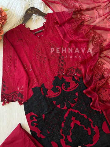 Multi Shaded Suit With Appliqué Design 1286