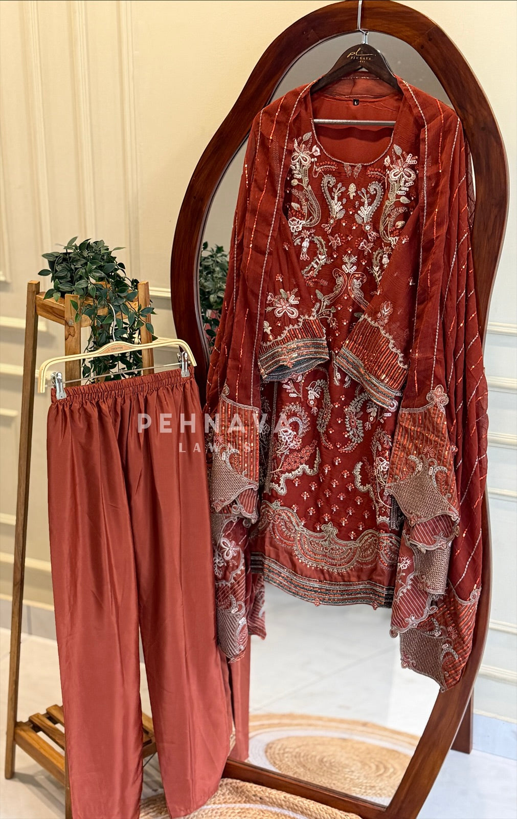 Heavy Embroidered Chiffon Suit 1033