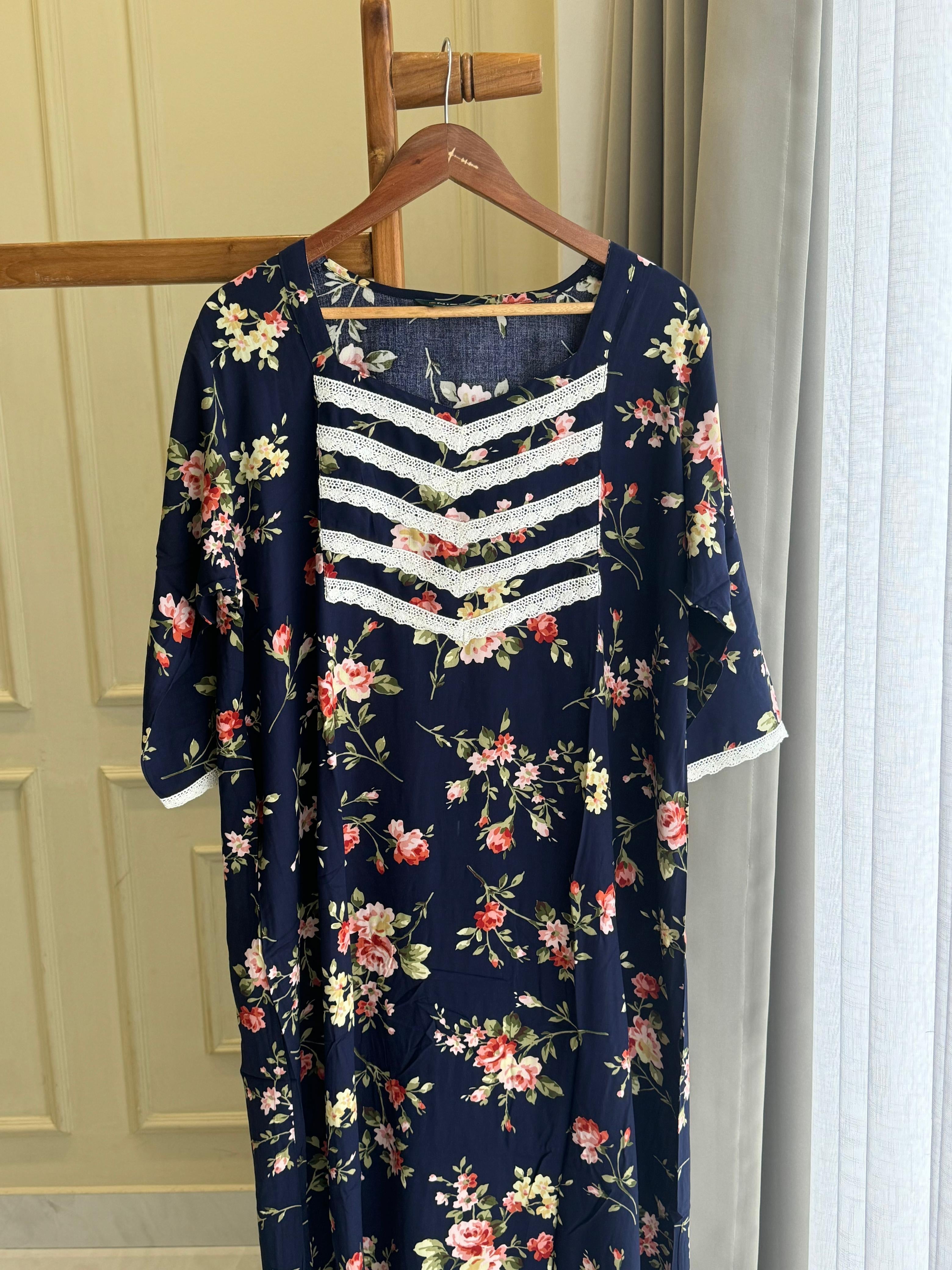 Imported Floral Night Dress-5