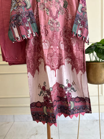 Cotton casuals suit pure chiffon dupatta-1