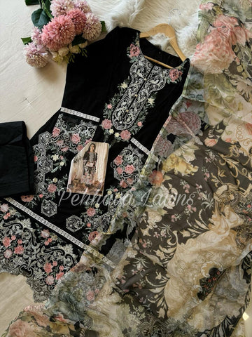 Black Casual Wear Cotton Suit-3771