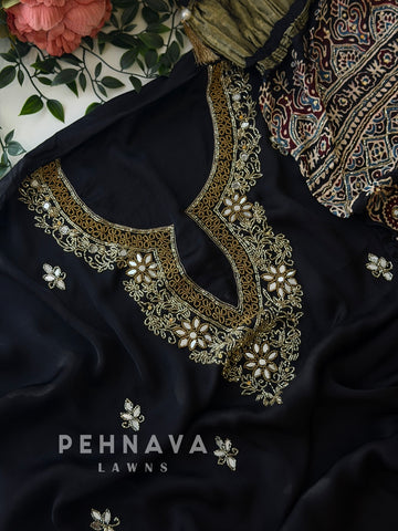 Ajrak Printed Unstitched Suit