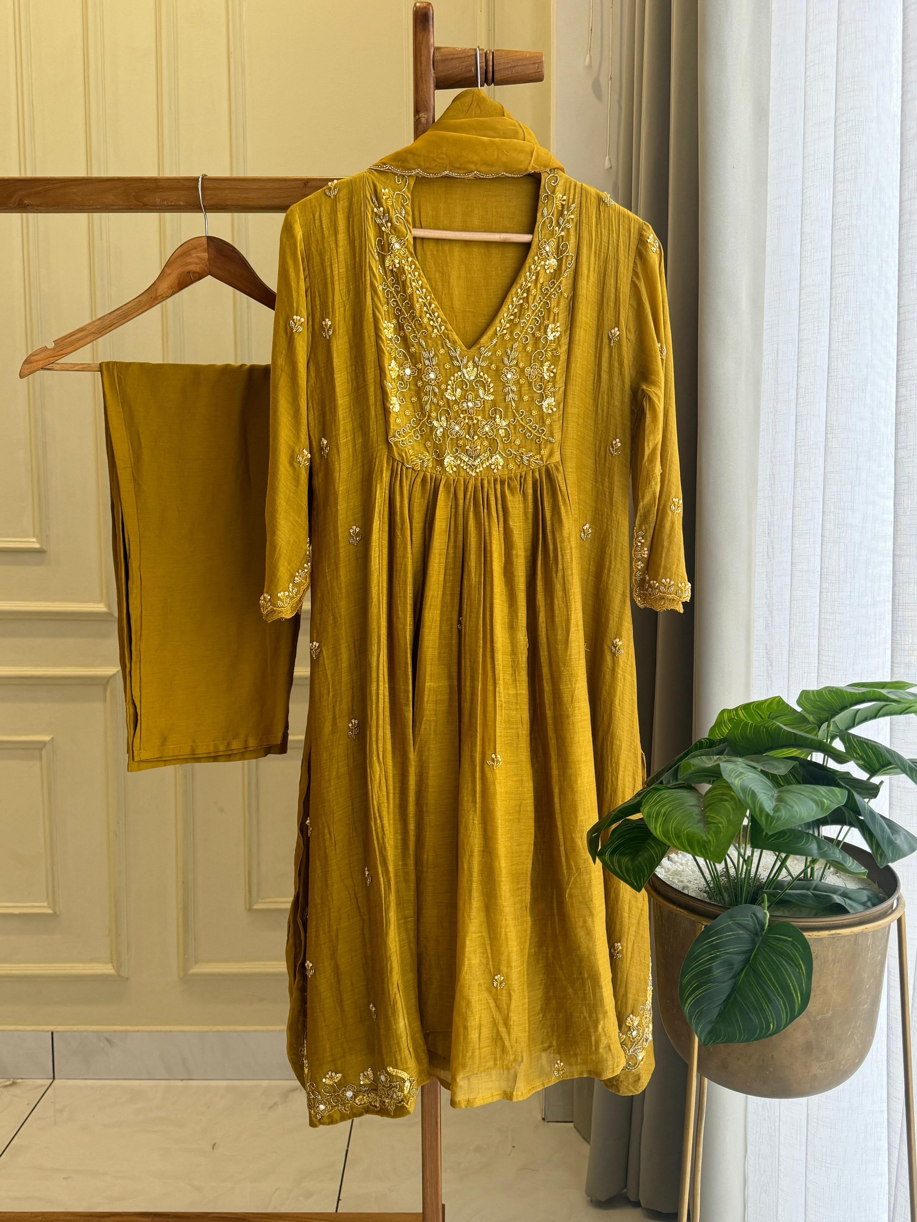 Mulchandheri Panel Cut Handwork Detailing Suit