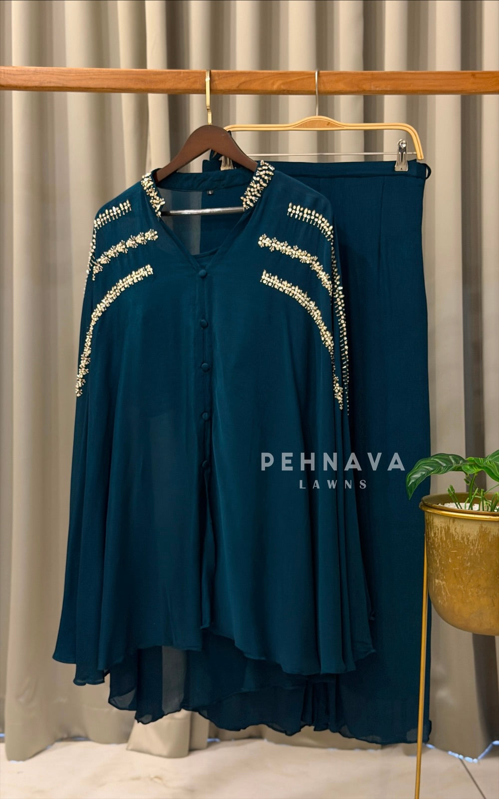 Indo-Western Chinnon Party wear Suit-1372