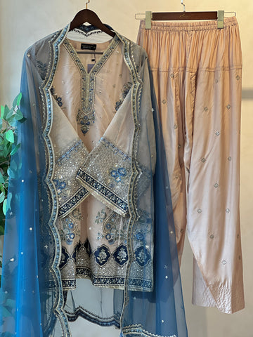 Sadabahar Organza Heavy Handworked Suit