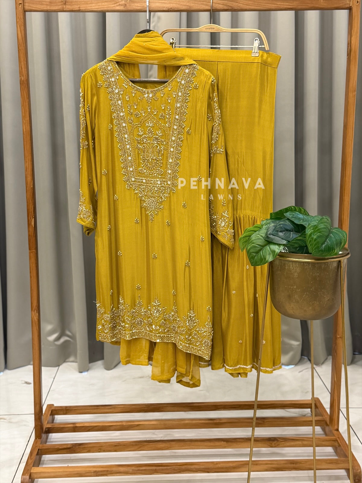 Premium hand worked sharara suit