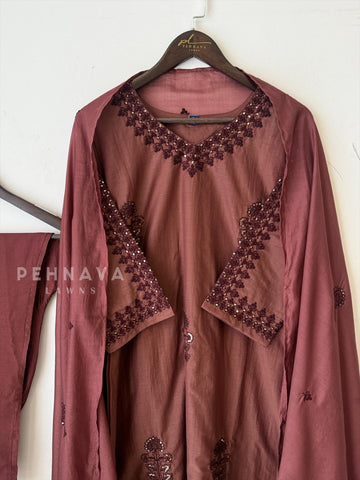 Chanderi Embroidered Suit Set 3220 - Pehnava Lawns