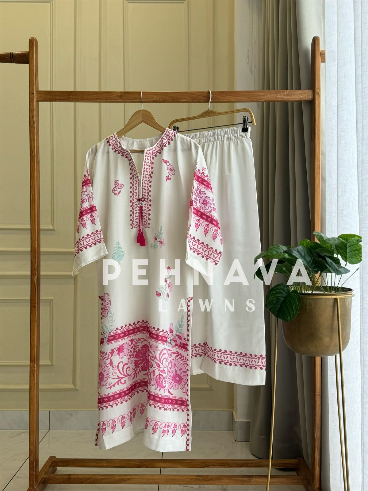 Premium Cotton Satin Blend Tunic Set-j6103