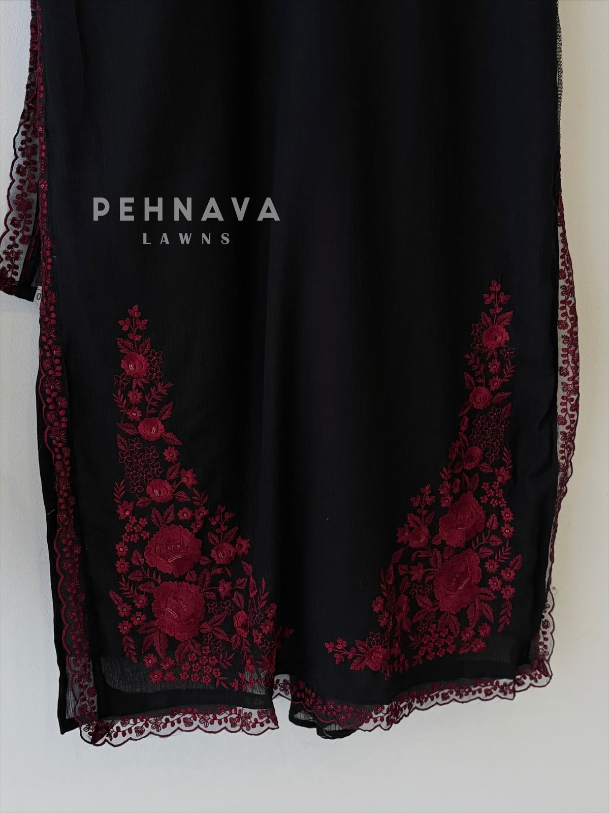 Crushed Cotton Embroidered Ensemble