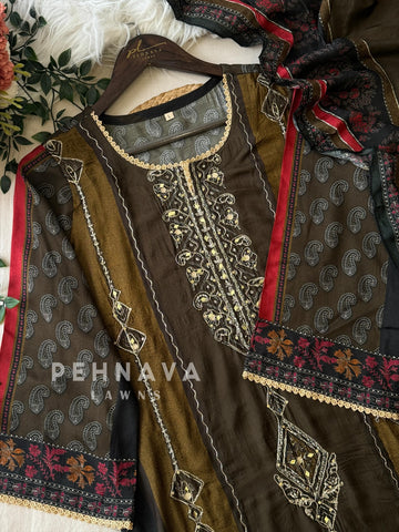 Muslin Unstitched Suit-KT-354 - Pehnava Lawns