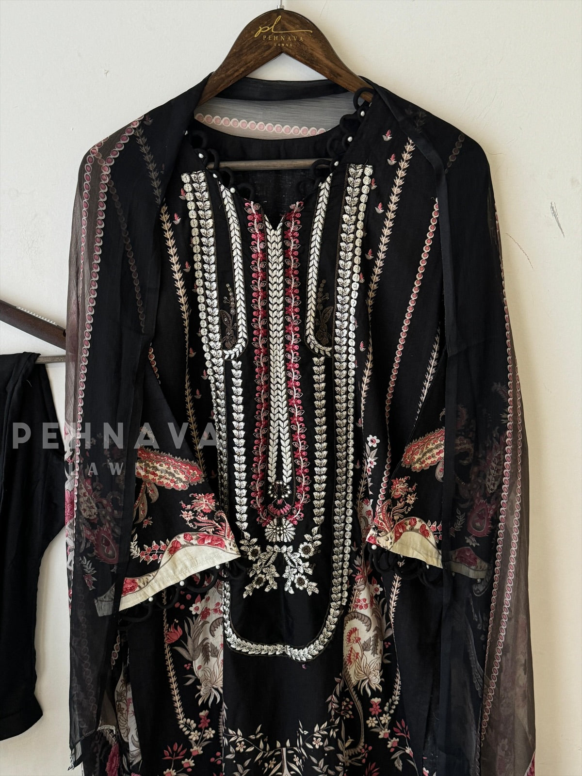 Embroidery Printed Suit Set-1513