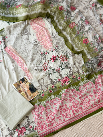 Signature Embroidered Unstitched Suit-1360